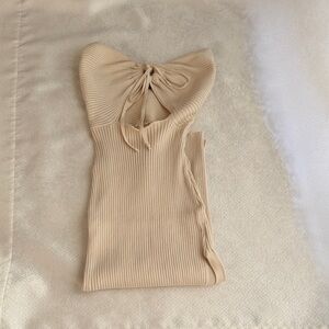 Windsor Tan Ribbed Midi Dress